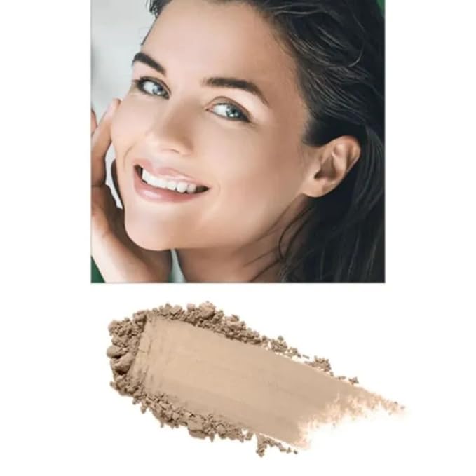 Emani Flawless Matte Powder Foundation Makeup for Sensitive Skin, Natural Mineral Foundation Compact with Buildable Coverage, Oil Control, Talc Free, Cruelty-Free & Vegan, Linen