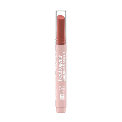 Neutrogena High Shine Glossy Lip with Maracuja Oil + Vitamins & Antioxidant Vitamin E, Nourishing Glossy Lip, Non-Retractable, Pigmented For Buildable Color, Rose Petal, 0.07 oz