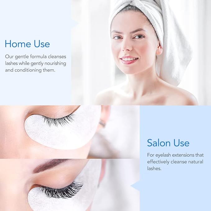 Eyelash Extension Cleanser Lash Shampoo Eyelash Extension Shampoo Lash Foam Cleanser Eyelid Cleanser for Makeup Remover Eyelash Care, Paraben & Sulfate Free for Salon and Home Use (Original 600ml)