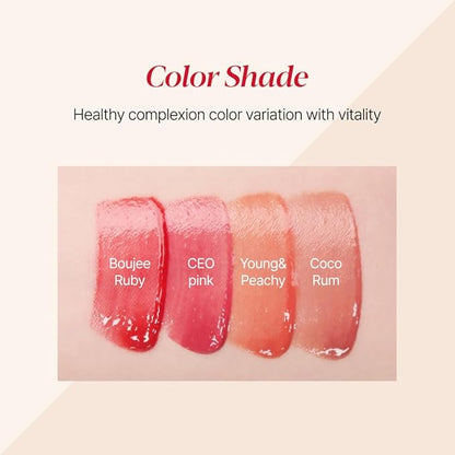 Espoir Couture Lip Tint Dewy Glowy #3 Young & Peach 0.19oz | Glowy Lip Plumper | Long-Lasting Vibrant Color | Tinted Lip Moisturizer | Non-Sticky Waterproof Smudgeproof Lip Stain | Korean Lip Makeup