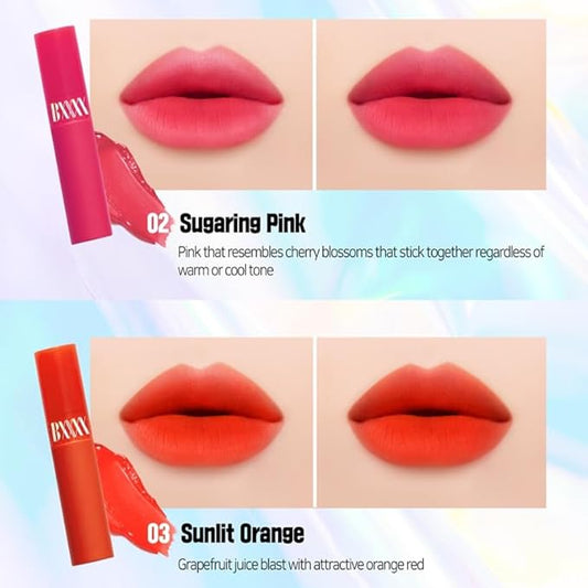 Long-lasting Lip Tint Lip Stain Lip Gloss - Hydrating, Calming, Nourishing and Vivid water tint 0.11 oz (5 colors) (Sunlet orange)