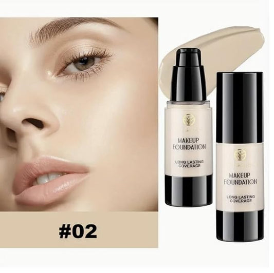 Long-Lasting Flawless Foundation, 30ml, Lightweight, Moisturizing, All Skin Tones