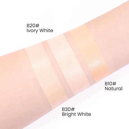 Air Cushion BB Cream Foundation, CC cream foundation, Moisturizing Concealer Long-Lasting, Cushion Foundation Full Coverage Self Adjusting for Mature Skin & All Skin Types(ivory white, 1)