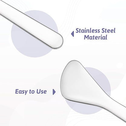 6PCS Mini Metal Makeup Spatulas, Stainless Steel Skincare Spatula, Reusable Cosmetic Spatula for Blending and Sampling Plant Masks, Skin Care Creams, Eye Cream, Essences (2 Styles)