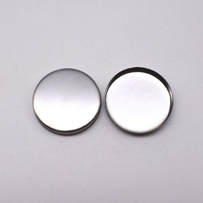 Lasenersm 50-Piece Empty Round Metal Tin Palette Pans, 26mm Diameter, 3.5mm Height, Silver Tone, Minimalistic Style, Cosmetic Eyeshadow Pans for Magnetic Makeup Palette