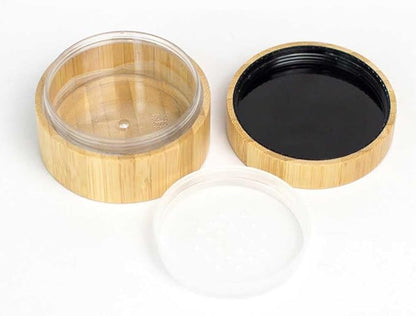 1 Pc 50g Empty Loose Powder Case Bamboo Face Powder Box Refillable Makeup Cosmetic Powder Container with Sifter and Lid