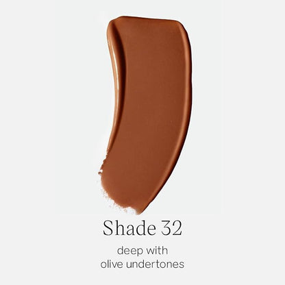 Saie Glowy Super Skin Tint Liquid Foundation - Hydrating Serum Foundation with Lightweight, Medium Coverage - Formulated with Hyaluronic Acid to Hydrate, Brighten and Plump - Shade 32 (1.01 oz)