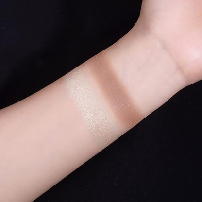 ELLESY Highlighter Contour Powder Makeup Kit，Face Shimmer Highlighter and Matte Finish Contour Bronzer，Lightweight, Easy to apply -C02