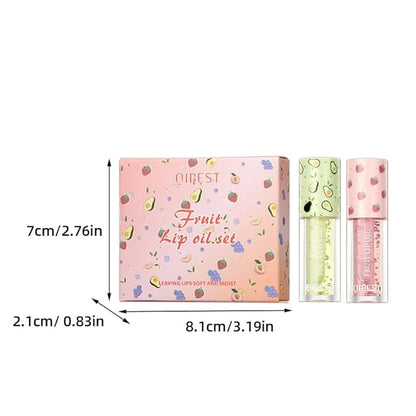 Petansy Fruit-Flavored Plumping Lip Oil Set 4 Packs Moisturizing Lip Glow Oil Long Lasting Nourishing Lip Gloss Set No-Sticky Gloss Lip Balm Lip Care