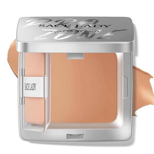 SACE LADY Ultra Cover Powder Foundation Makeup, Lasting Waterproof Full Coverage Foundation Cream With Mirror for Face Make Up 0.30Oz (Natural, 0.30Oz)