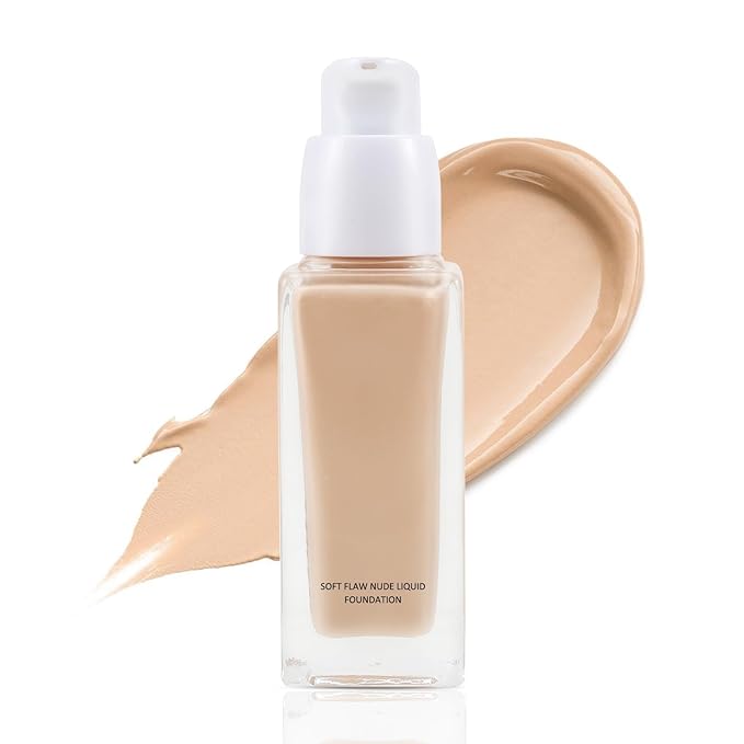 Boobeen Liquid Foundation Makeup, Hydrating Full-Coverage Foundation&Concealer Smooth Creamy Flawless Base Foundation Corrector, Longwear Nude, Lightweight & Evens Skin Tone