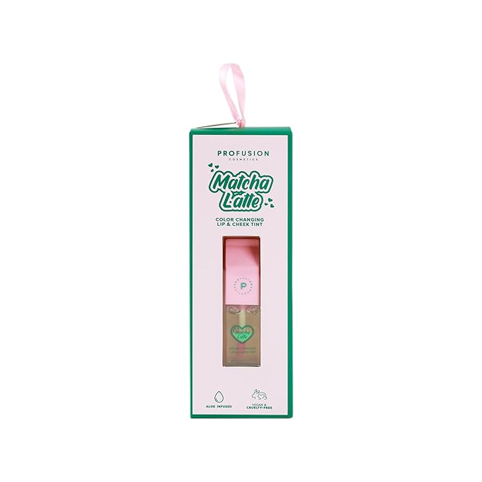 Profusion Cosmetics Matcha Latte Color Changing Lip and Cheek Tint, Enriched with Aloe Vera to Moisturize and Hydrate Your Lips and Cheeks