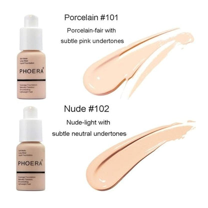 30ml Full Coverage Foundation Flawless Concealer Foundation Matte Oil Control Concealer Long Lasting Moisturizing Base Liquid Cover Cream Colour Changing Foundations for women&girls