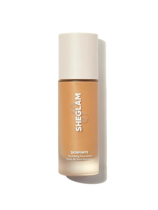SHEGLAM Skinfinite Hydrating Foundation Flawless Dewy Foundation Hydrating Coverage Invisible Pore Concealer Pore-less Non-Greasy Lightweight Natural Soft Liquid Foundation-Golden