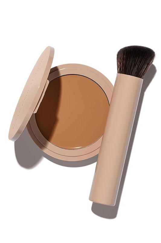Foundation + Brush Bundle (Tan) | Seamless Blending Duo for a Flawless, Skin-Like Finish | Vegan, Cruelty-Free, Fragrance-Free