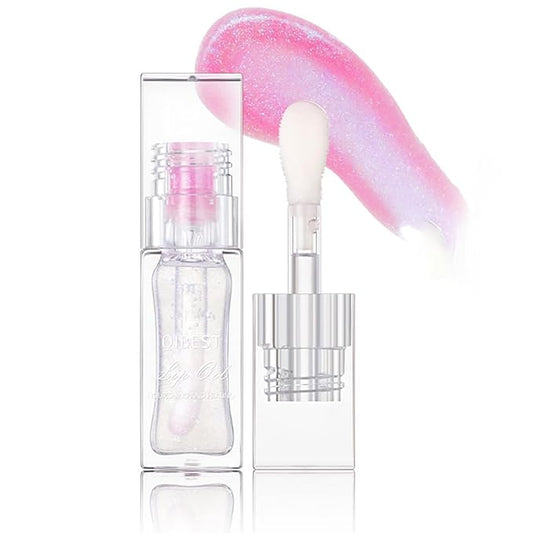 Magic Color Changing Lip Oil Ph, Glitter Lip Gloss, Upgraded Big Brush Head Moisturizing Lip Oil, Color Changing with Temperature, Moisturizing & Sparkling (# 01, 0.3 Oz)