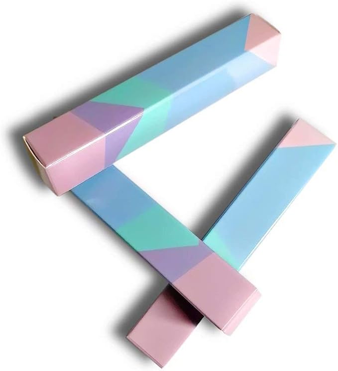 50 Pcs Lip Gloss Packaging 4.72x0.78x0.78 inch Empty Mascara Wand Tube Boxes Light Pink Blue Long Lipgloss Case Lip Glaze Balm Organizer Foldable Sample Wrapping DIY Make-up Storage