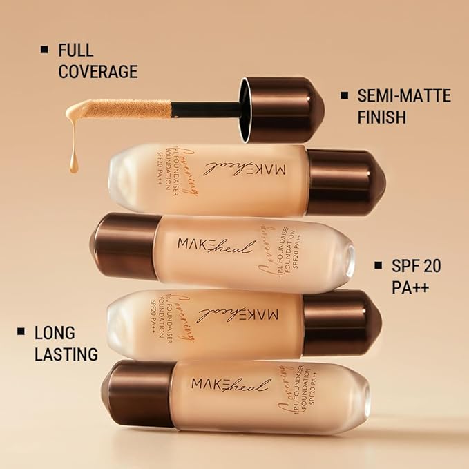 1.P.L FOUNDAISER FOUNDATION matte finish, liquid foundation with wand, long lasting full coverage, blendable, 28g 0.99 fl Oz [21-N CLARITY]