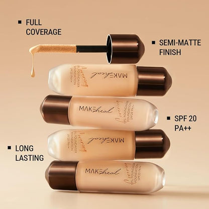 1.P.L FOUNDAISER FOUNDATION matte finish, liquid foundation with wand, long lasting full coverage, blendable, 28g 0.99 fl Oz [21-N CLARITY]