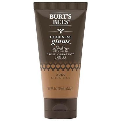Burts Bees Goodness Glows Tinted Moisturizer, Rich in Antioxidants, Chestnut 1.0 Ounce