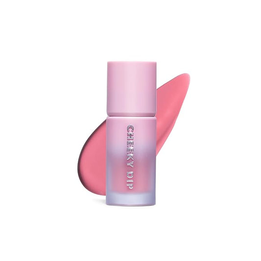 W7 Cheeky Dip Liquid Blusher - Pigmented Colour For Cheek Makeup - Satin Matte Finish - Think Twice (Pink)