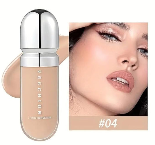 12-Shade Full Coverage Long Lasting Concealer, Waterproof Liquid Foundation For All Skin Types, Matte Finish, Buildable Coverage (4, 8ml)