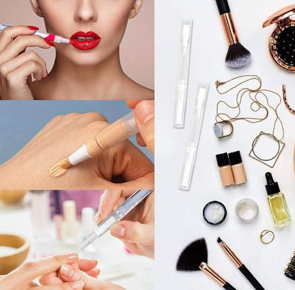40 Pack 3 ML Transparent Twist Pens, Empty Cuticle Nail Oil Pen with Brush Tip, Cosmetic Lip Gloss Containers Applicators Eyelash Growth Liquid Tube with 2 Stickers