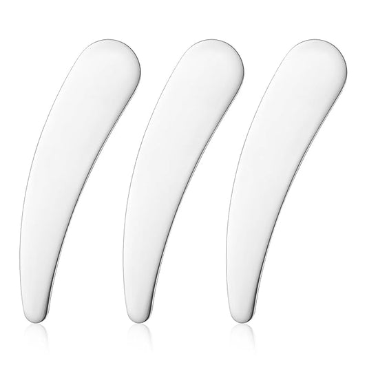 3 PCS Mini Metal Makeup Spatula, Skin Care Reusable Cosmetic Cream Spatulas Spoon for Mixing and Sampling Face Skin Care Creams, Eye Cream, Essences Beauty Accessories Tools (Sliver)