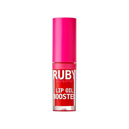 Ruby Kisses Lip Oil Booster, Hydrating Lip Gloss with Nourishing Natural Oil Blend, Jumbo Wand for Easy Application, Non-Sticky Formula (Hot Cherry)