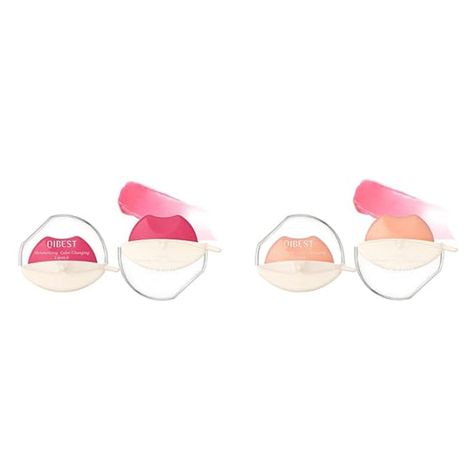 Jolilab 2 Pcs Changing Lipstick.Long Lasting Lip Gloss.Lip Balm Tinted Magic Makeup.Magic Temp Color Change Matte Lip Gloss Makeup.0.2oz (01+02)