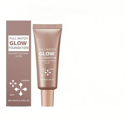 Glow Foundation 4 Colors Lightweight Smooth Hydratin Long-lasting Oil-Control and Natural Shiny Foundation (Color 03)