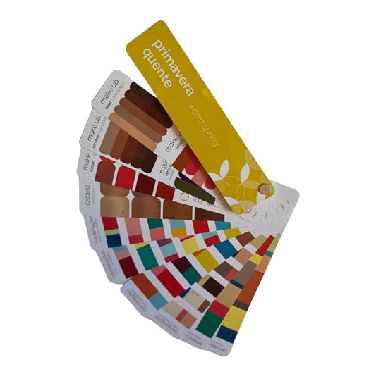 Premium Multilingual Warm Spring Color fan by Studio Immagine, Personalized Color Guide for Cost Saving, Smart Shopping, Outfit & Wardrobe Planning; Primavera Quente/Primavera Pura