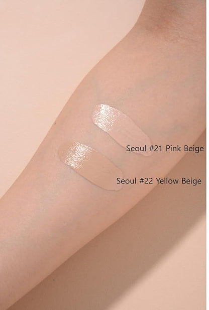 TROIAREUKE Seoul "Bridal" Cushion Foundation(#22, Yellow Beige), Korean Cushion Foundation, K-Beauty, Hydrating, Long-lasting, Lightweight, Natural Finish, Anti-Aging, Moisture, Whitening, SPF 50+