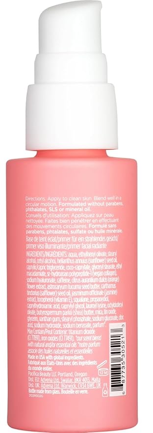 Pacifica Vegan Collagen Skin Solve Primer – 3-in-1 Face Primer that Primes, Blurs & Hydrates, Skincare-Infused Formula with Collagen Peptides, Hyaluronic Acid & Caffeine for Smooth Radiant Skin