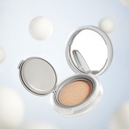 Rom&nd Nu Zero Cushion (02 Pure 21) Long Lasting, High Coverage, Semi Matte Finish, Flawless Complexion Without Cakey Face, Makeup Base and Fixer, Thinly Layered, Korean Cushion Foundation