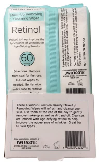 Precision Beauty Make-Up Removing Wipes Retinol 60 Count