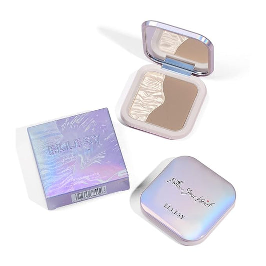 ELLESY Highlighter Makeup Kit - Face Sculpting Contouring Palette with Silky Texture Contour Powder and Brush - C01
