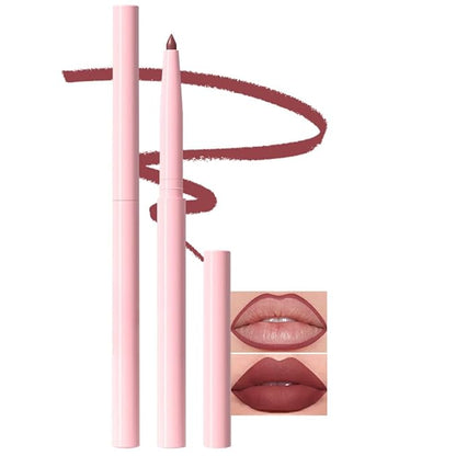 Kaely Matte Velvet Lip Liner Pencils Retractable for Shaping & Sculpting Lips, Red Brown Lip Pencils for Women Long Lasting Waterproof Rich Lip Colors Liner Crayon Lipstick delineador de labios 08