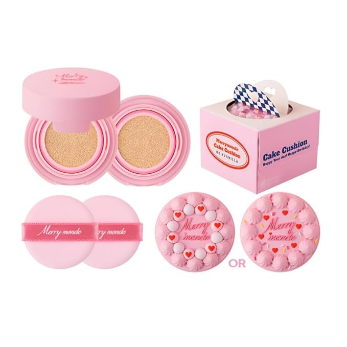 Happy Your Day Cushion, SPF40 PA++, Full Coverage, Pore Blurring, Hydrating Makeup, Korean Cushion Foundation with – Includes Puff & Refill (03 Sand, 1 Count)