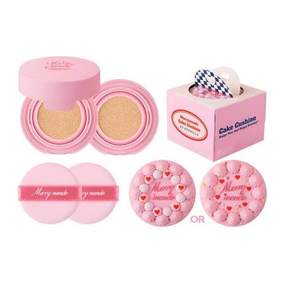 Happy Your Day Cushion, SPF40 PA++, Full Coverage, Pore Blurring, Hydrating Makeup, Korean Cushion Foundation with – Includes Puff & Refill (02 Vanilla, 1 Count)