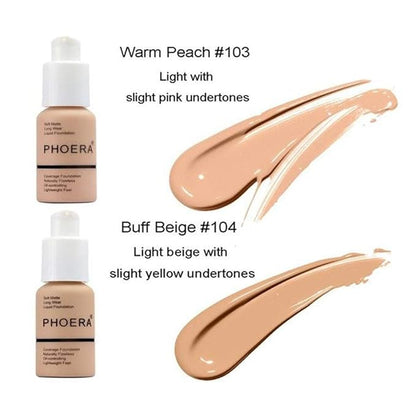 30ml Full Coverage Foundation Flawless Concealer Foundation Matte Oil Control Concealer Long Lasting Moisturizing Base Liquid Cover Cream Colour Changing Foundations for women&girls