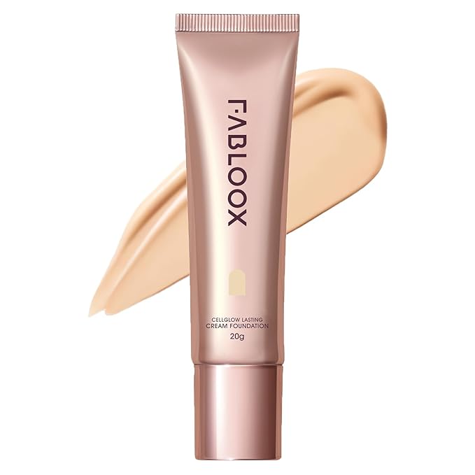 Cellglow Lasting Cream Foundation Makeup, For light fair medium skin with Buildable Medium to Full Coverage, Skincare Makeup Hybrid, Lightweight and Nourishing Formula, Radiant Finish, Vegan
