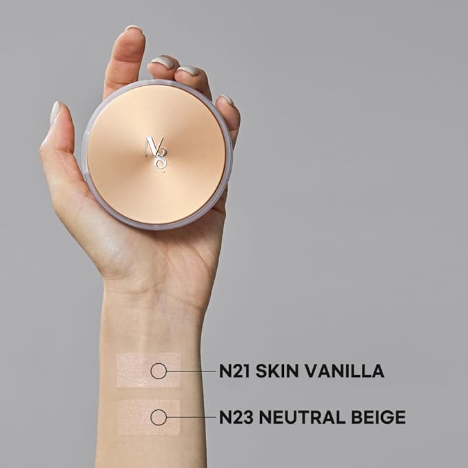 NUMBER EIGHT Skin Master Natural Cover Fit Cushion Foundation SPF 50+ PA+++ | N23 NEUTRAL BEIGE | Long lasting, Lightweight, Flawless Coverage, Hypoallergenic, Korean Beauty (15g / 0.52oz.)