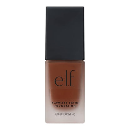e.l.f. Flawless Satin Foundation, Lightweight & Medium Coverage, Semi-Matte Finish, Vegan & Cruelty-Free, Truffle, 0.68 Fl Oz (20mL)