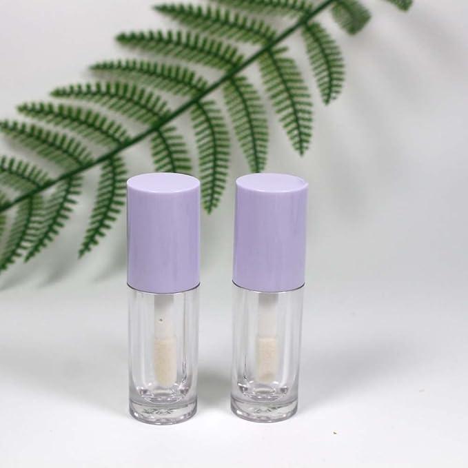 COSIDEA 30pcs Pruple Empty 6ml 0.2oz Lip Gloss Tubes with Big Doe Foot Wand，Round Lipgloss Containers，Concealer Tube Cosmetic Packing Container Bulk Wholesale