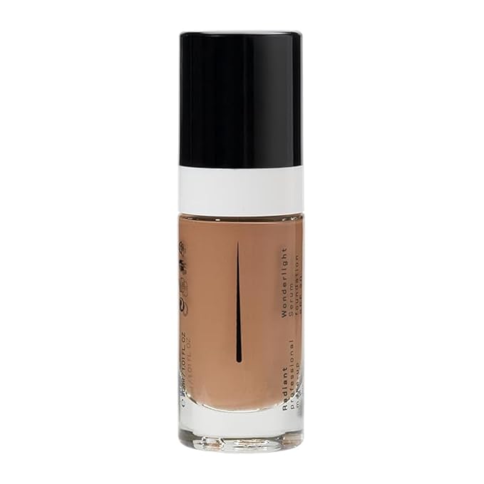 Radiant Professional Wonderlight Serum Liquid Foundation for Makeup Kit - Alternative to Bronzer Powder - Color Corrector & Under Eye Concealer - Matte Eyeshadow Base - 1.01 oz - Dark Beige (06)