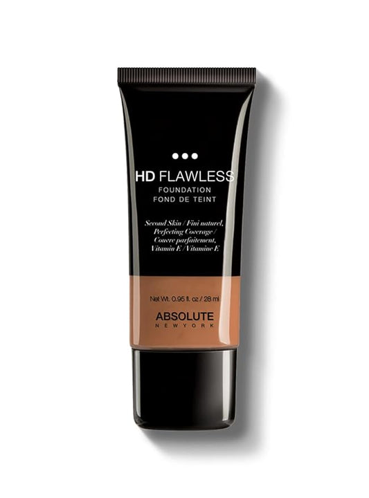 Absolute New York HD Flawless Fluid Foundation, Lightweight and Buildable, Water-Based Liquid Foundation, Healthy Radiance To The Skin (AHDF08 Coffee, .95 fl oz)