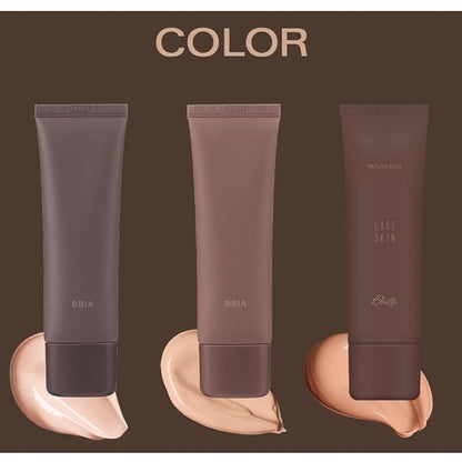 BBIA Last Skin Foundation (#01 LIGHT BEIGE) + Last Sebum Pact BUNDLE SET/Medium Coverage & Semi-Matte Finish Liquid Foundation and Sebum Control Makeup Pressed Powder Pact