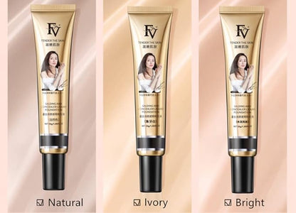 30ml Waterproof Foundation Full Cover Face Base Liquid Foundation Soft Matte Concealer Primer Base Makeup Color Correcting Whitening Cream Facial Concealer # Natural