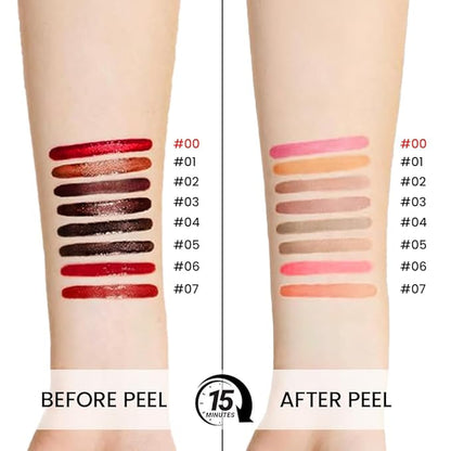 Matte Liquid Lip Stain Peel Off Lip liner Tattoo, Delicate Pink Matte Peel Off Lip Stain, Long Lasting Waterproof Lipstick Lip Gloss Stain, Transfer-proof for All Skin Types 0.12 fl oz 00#